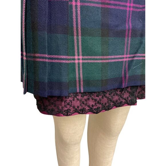 Vintage Sara Berman Plaid Tartan Kilt Skirt M - Picture 5 of 10